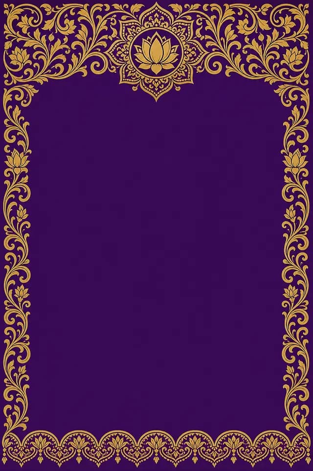 Purple Damask marriage biodata template — deep jewel tones with dense gold mandala and paisley work