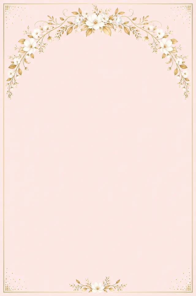 Blush Arch marriage biodata template — watercolour blooms and fine botanical borders