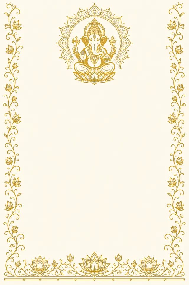 Ganesha Mandala marriage biodata template — a deity emblem above a traditional border